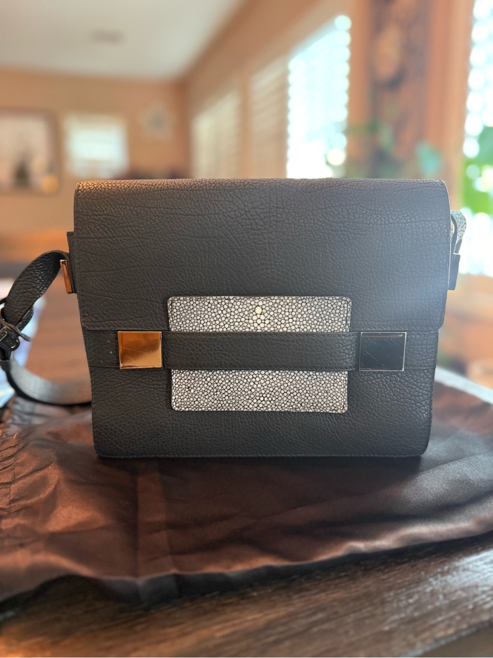 Delvaux
Stingray-Trimmed Madame PM Bag